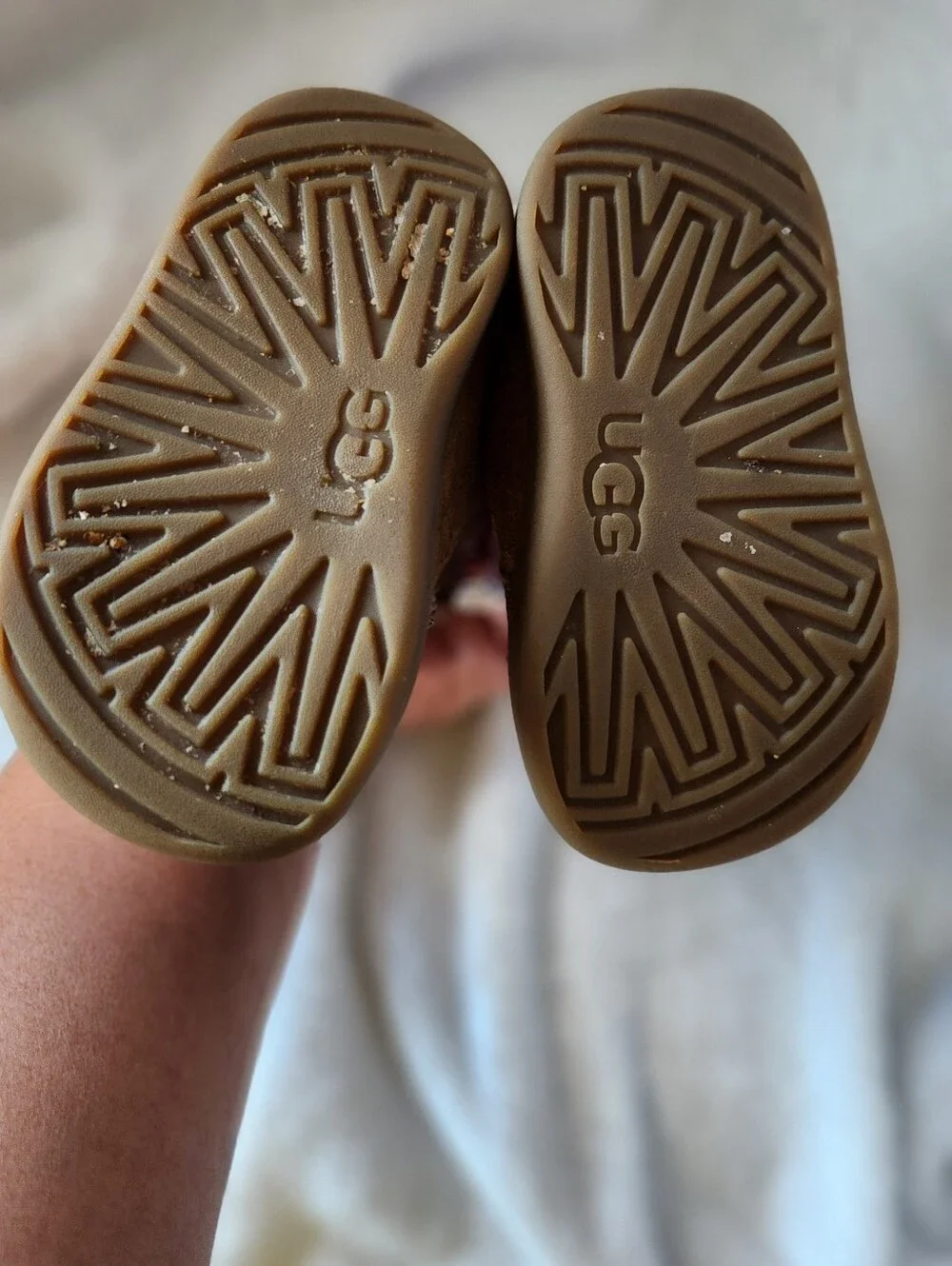 UGG Toddler Brown Leather & Sherpa Walker Shoes